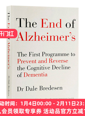 终结阿尔茨海默病 英文原版 End of Alzheimers 治疗老年痴呆症书籍 预防和逆转认知衰退 医学研究 Dale Bredesen 戴尔布雷德森