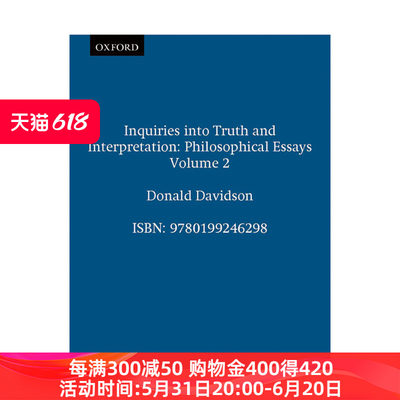 对真理与解释的探究 英文原版 Inquiries into Truth and Interpretation 戴维森语言哲学专著Donald Davidson 英文版 进口书籍