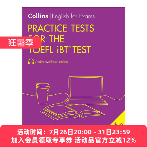 托福考试练习  英文原版 Collins English Practice Tests for the TOEFL iBT? Test 第二版 英文版 进口英语原版书籍