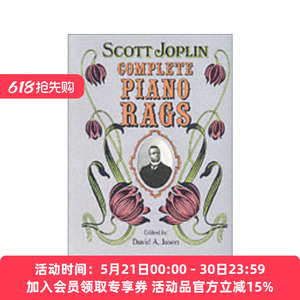 拉格泰姆钢琴曲全集 英文原版 Complete Piano Rags Dover Classical Music Scott Joplin 英文版 进口英语原版书籍