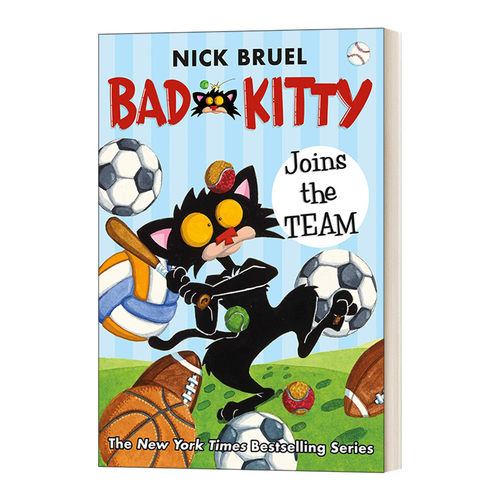 坏小猫加入团队 英文原版 Bad Kitty Joins The Team 儿童英语幽默故事 英文版 进口英语原版书籍