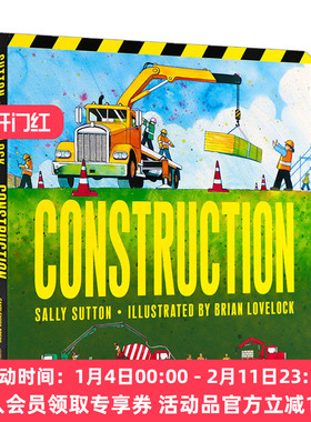 英文原版 Construction 建设 工程车主题 2-5岁儿童启蒙绘本 Sally Sutton 纸板书 英文版 进口英语原版书籍