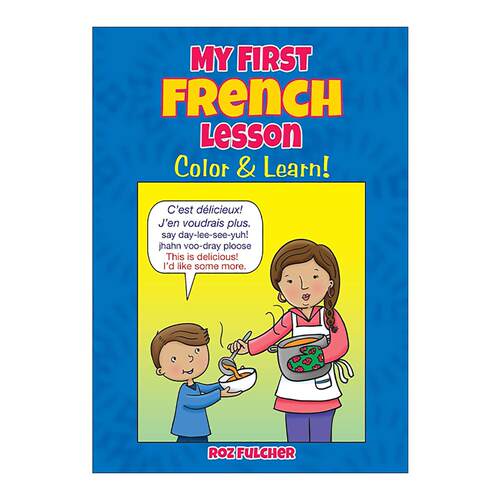 原版 My First French Lesson Color & Learn 我的法语课程 常用词汇和短语学习 实用发音指南 含涂色填色游戏 进口原版书籍