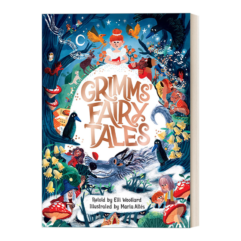 格林童话精装绘本英文原版 Grimms' Fairy Tales Retold by Elli Woollard Illustrated Marta Altes英文版进口英语原版书籍