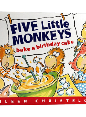 华研原版 五只小猴子做生日蛋糕 英文原版绘本 Five Little Monkeys Bake a Birthday Cake 廖彩杏书单 英文版 进口英语书籍