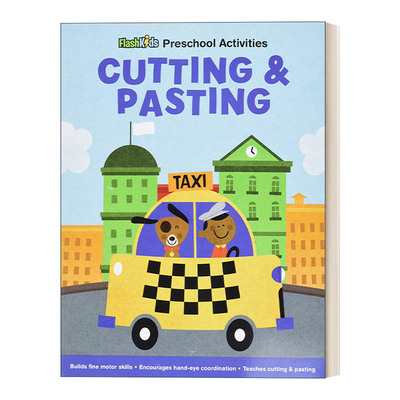 英文原版 Cutting and Pasting 剪一剪贴一贴 学前技能 活动书 Flash Kids Preschool Activity Books 形状认知 英文版 进口英语书