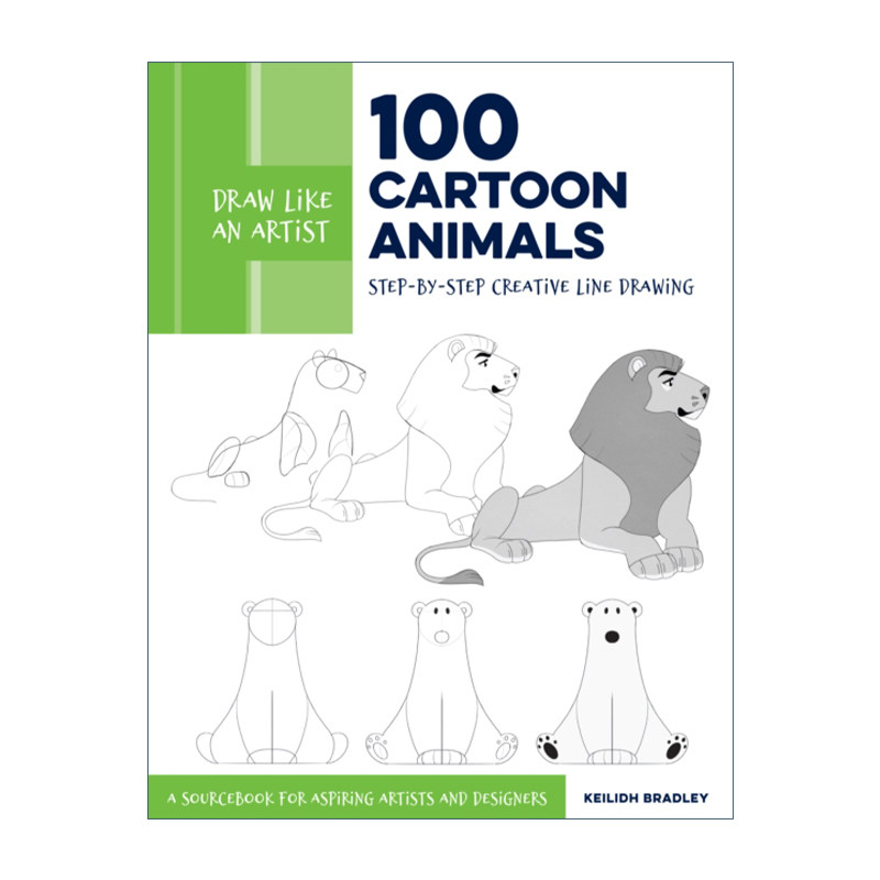 像艺术家一样画画 英文原版 Draw Like an Artist 100 Cartoon Animals 100个卡通动物 英文版 进口英语原版书籍