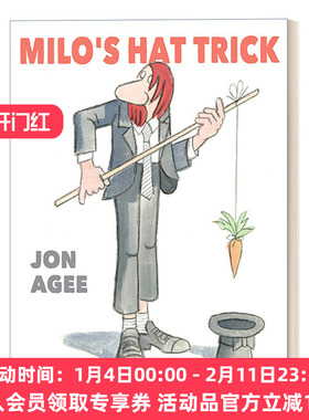 米罗的帽子戏法 英文原版 Milo's Hat Trick 5--8岁儿童奇幻动物幽默故事精装绘本 Jon Agee 英文版 进口英语原版书籍