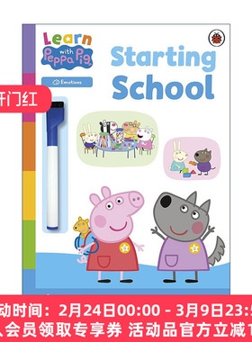 英文原版 Learn with Peppa Starting School wipe-clean activity book 和小猪佩奇一起为学校做准备 英文版 进口英语原版书籍