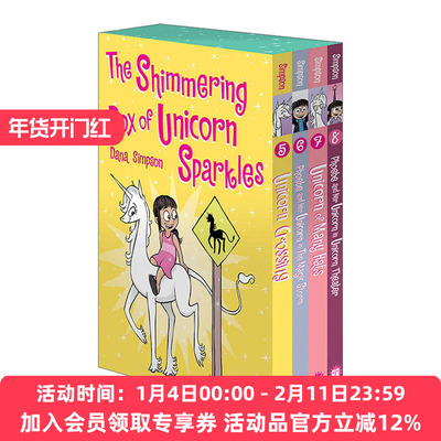 英文原版 The Shimmering Box of Unicorn Sparkles 菲比和她的独角兽系列漫画小说5-8 英文版 进口英语原版书籍