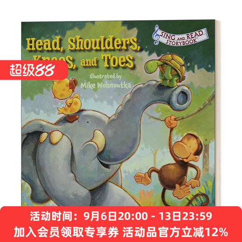 从头到脚 英文原版 Head  Shoulders  Knees  and Toes Sing and Read Storybook 英语童谣故事书 英文版 进口英语原版书籍
