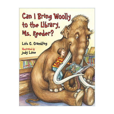 英文原版 Can I Bring Woolly to the Library Ms. Reeder Prehistoric Pets 我可以带我的长毛象去图书馆吗 史前宠物系列儿童恐龙