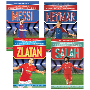 足球明星人物传记4册 英文原版 Ultimate Football Heroes 梅西 内马尔 萨拉赫 英文版儿童励志章节小说读物 进口原版英语书籍