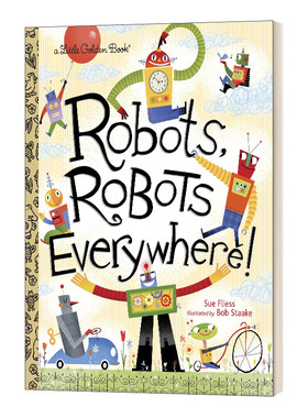 英文原版 Robots  Robots Everywhere! Little Golden Book 机器人 机器人无处不在! 兰登书屋精装小金书 英文版 进口英语书籍