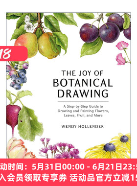 英文原版 The Joy of Botanical Drawing 植物绘画的乐趣 彩铅与水彩铅笔绘画分步指南 Wendy Hollender 英文版 进口英语原版书籍