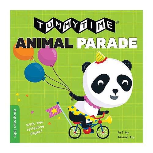 英文原版 TummyTime(R) Animal Parade 俯卧时间 动物游行 彩色与黑白对比折叠书 儿童启蒙认知绘本 纸板书 duopress labs 英文版