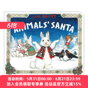 英文原版 The Animals' Santa 动物们的圣诞老人 儿童节日绘本 纸板书 乌龟莫茜作者简·布雷特 英文版 进口英语原版书籍
