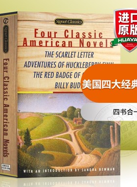 正版 美国四大经典小说 英文原版 Four Classic American Novels 红字 哈克贝利费恩历险记 红色勇气勋章 水手比利巴德 进口书籍
