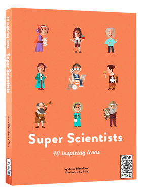超级科学家 英文原版 Super Scientists 40 Inspiring Icons 40个鼓舞人心的偶像 霍金 爱因斯坦 科学名人小百科绘本 英文版