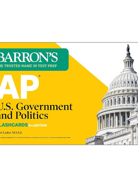 英文原版 AP U.S. Government and Politics Flashcards 巴朗AP美国政府与政治备考闪卡 第5版 带环扣 英文版 进口英语原版书籍