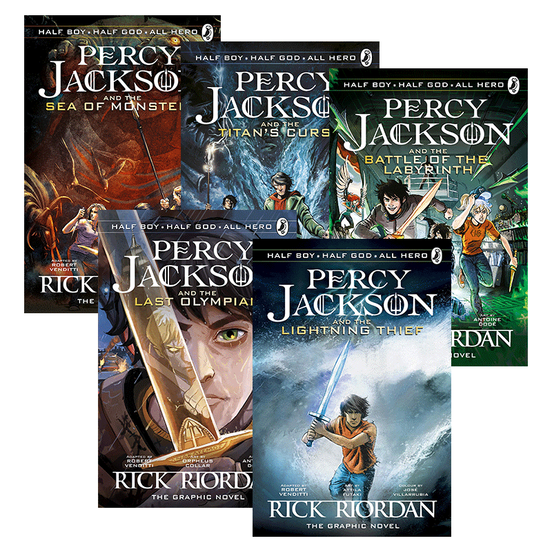 英文原版 Percy Jackson The Graphic Novel 波西·杰克逊漫画版1-5册 全彩漫画小说 魔兽之海/最终之神 英文版 进口英语原版书籍
