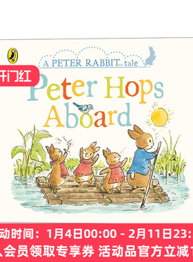 英文原版 Peter Rabbit Tales - Peter Hops Aboard 彼得兔的故事 一起造木筏 纸板书 英文版 进口英语原版书籍