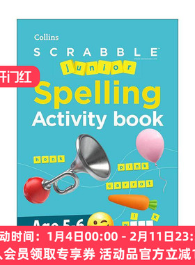 英文原版 Collins SCRABBLE? Junior Spelling Activity Book Age 5-6 柯林斯少儿拼写练习活动书 英文版 进口英语原版书籍