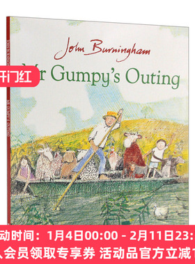 英文原版 Mr Gumpy's Outing 和甘伯伯去游河 约翰·伯宁罕绘本 凯特·格林纳威奖 英文版 进口英语原版书籍