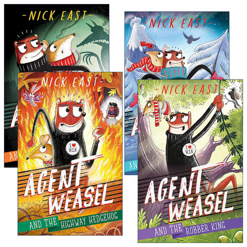 英文原版 Agent Weasel 黄鼠狼特工系列4册 可恶的雪先生/凶残的狐狸帮/强盗王/高速公路刺猬 英文版 进口英语原版书籍