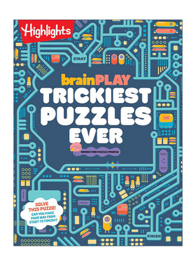 英文原版 brainPLAY Trickiest Puzzles Ever 棘手的谜题 Highlights亮点儿童解谜益智游戏活动书 迷宫 英文版 进口英语原版书籍