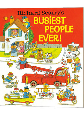 忙忙碌碌的人 英文原版 Richard Scarry's Busiest People Ever 斯凯瑞金色童书 精装大开绘本 英文版 进口英语原版书籍