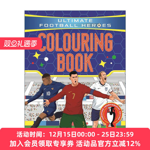 英文原版 Ultimate Football Heroes Colouring Book 超级足球明星涂色书 Ultimate Football Heroes 2024年欧洲杯修订版 英文版