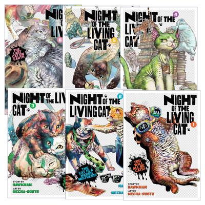 英文原版 Night of Living Cat 活猫之夜系列1-6册 科幻恐怖漫画 大﨑崇人Hawkman 英文版 进口英语原版书籍