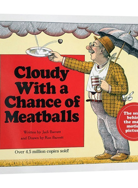 阴天有时下肉丸 英文原版绘本 Cloudy With a Chance of Meatballs 电影美食从天而降原作原著 儿童英语图画故事书 英文版进口书籍