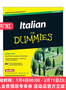 原版 Italian for Dummies 意大利语入门 含光盘 第2版 进口原版书籍