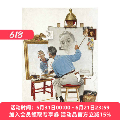 英文原版 Norman Rockwell's Triple Self-Portrait from The Saturday Evening Post Notebook 星期六晚邮报中诺曼·洛克威尔