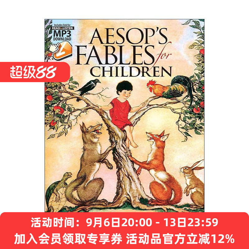英文原版 Aesop's Fables for Children 儿童伊索寓言 含可下载MP3朗读录音 英文版 进口英语原版书籍