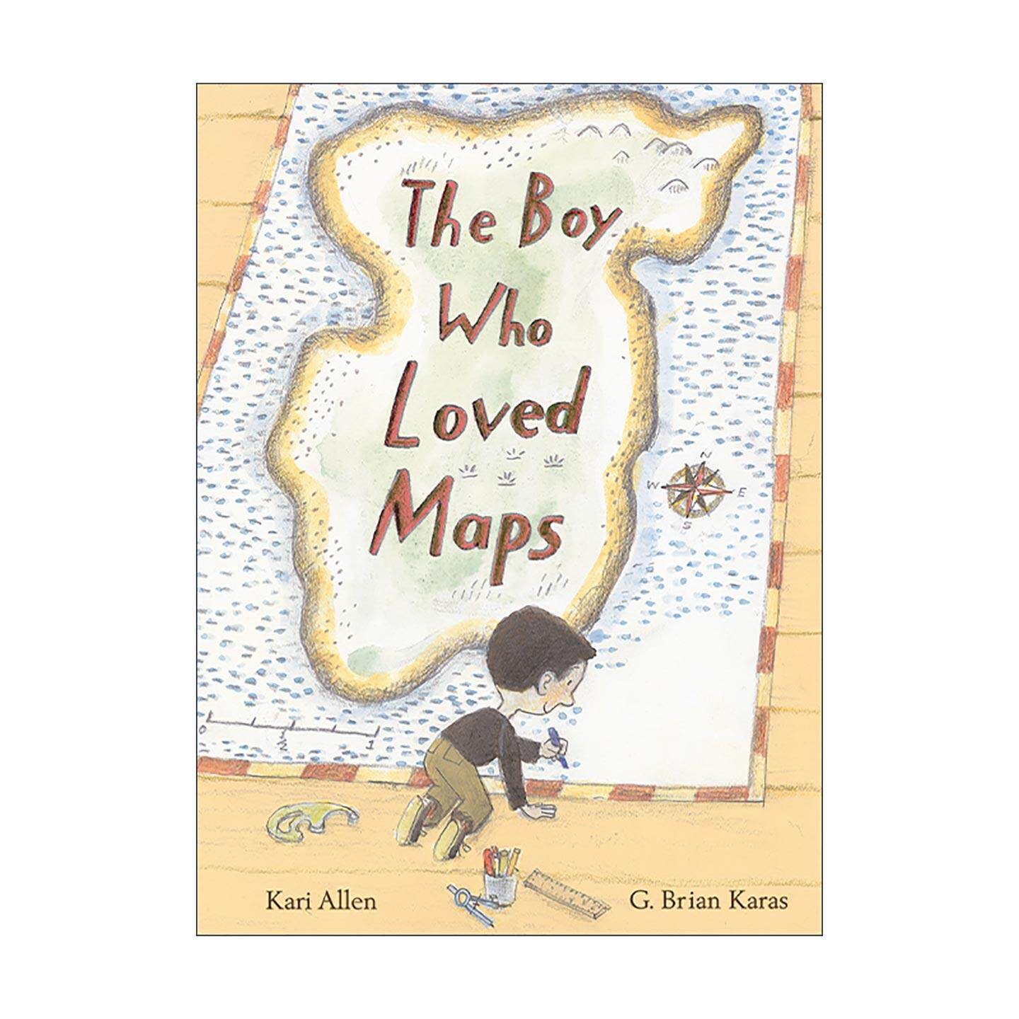 英文原版 The Boy Who Loved Maps 爱画地图的男孩 儿童精装绘本 布莱恩·卡拉斯插画 英文版 进口英语原版书籍
