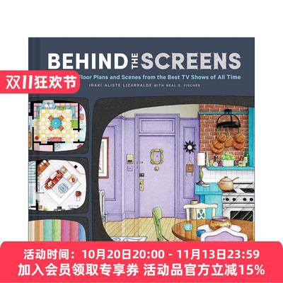 英文原版 Behind the Screens 荧幕背后 经典美剧的场景平面图与插画集 精装 英文版 进口英语原版书籍