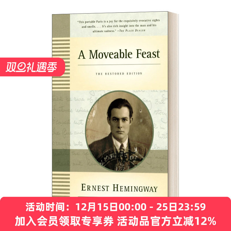 英文原版 A Moveable Feast the Restored Edition 流动的盛宴 复原版 英文版 进口英语原版书籍