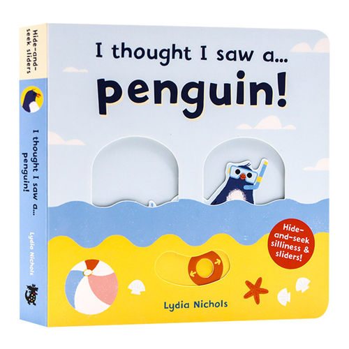 我好像看到了一只企鹅 英文原版 I thought I saw a Penguin 躲猫猫游戏互动操作纸板书 英文版儿童英语启蒙早教认知 活动抽拉书