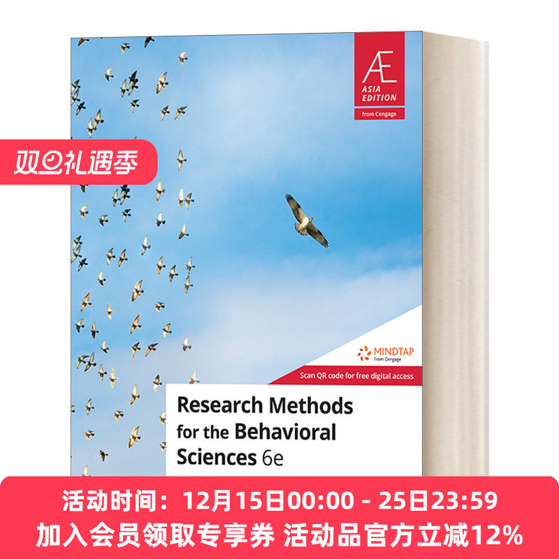 行为科学研究方法 英文原版 Research Methods for the Behavioral Sciences 第6版 英文版 进口英语原版书籍
