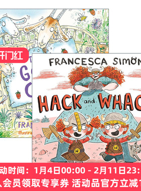 英文原版 Francesca Simon 儿童故事绘本2册套装 Goat Cafe 山羊咖啡 Hack and Whack 小小维京人 英文版 进口英语原版书籍