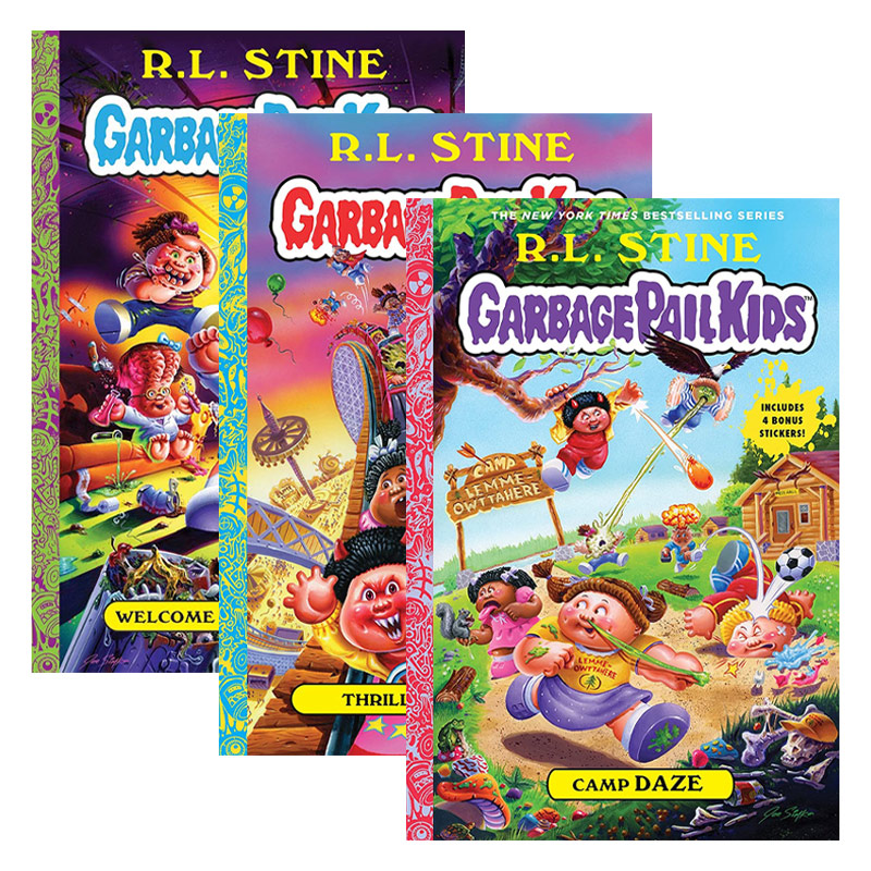 英文原版 Garbage Pail Kids 垃圾桶小子系列1-3册 欢迎来到史摩维尔 惊险和寒战 屠杀营 精装 英文版 进口英语原版书籍