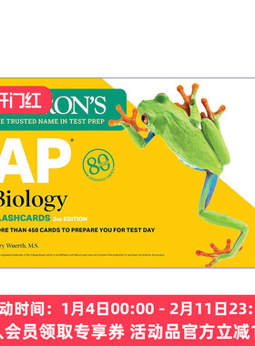 巴朗AP生物学备考闪卡 英文原版 AP Biology Flashcards Second Edition 更新版第2版 含环扣 英文版 进口英语原版书籍