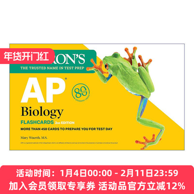 巴朗AP生物学备考闪卡 英文原版 AP Biology Flashcards Second Edition 更新版第2版 含环扣 英文版 进口英语原版书籍