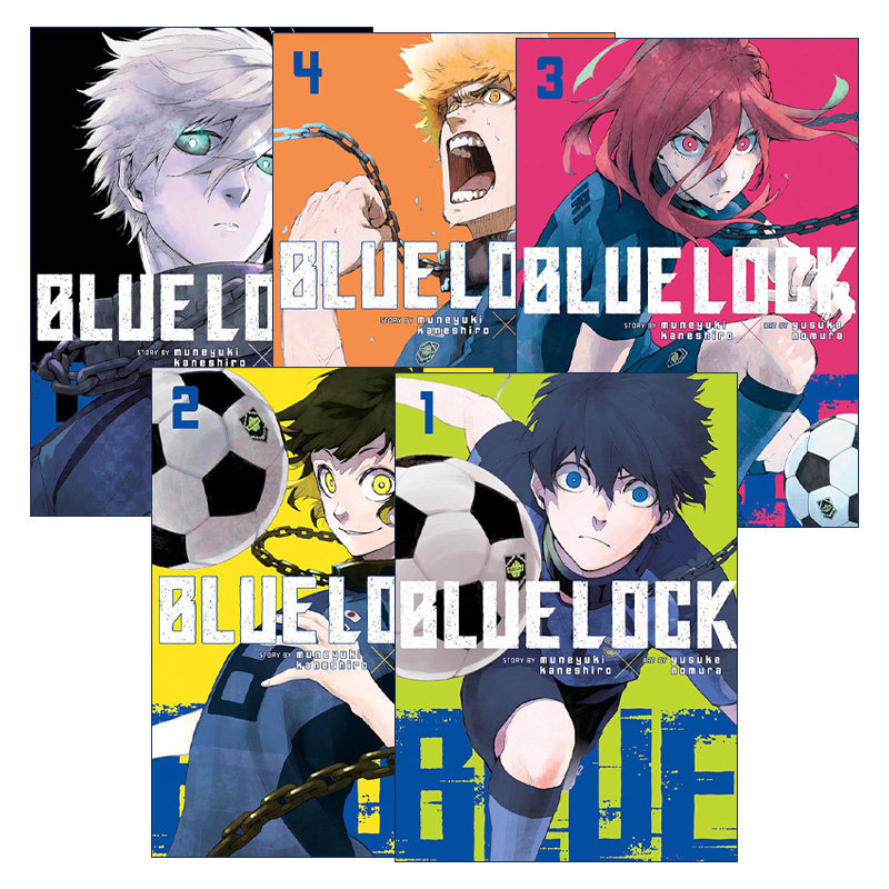 英文原版 Blue Lock 蓝色监狱系列1-5册 同名日本动漫 足球体育漫画 英文版 进口英语原版书籍