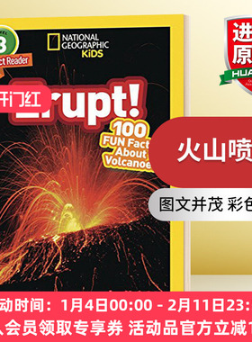 英文原版 NG Kids Readers L3 Erupt! 100 Fun Facts About Volcanoes 火山喷发 国家地理分级阅读 英文版 进口英语原版书籍