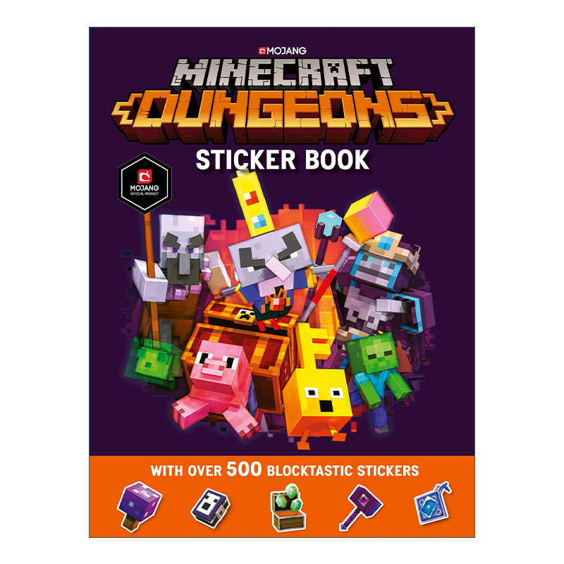 我的世界  英文原版 Minecraft Dungeons Sticker Book 地下城 贴纸书 英文版 进口英语原版书籍