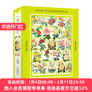 块拼图 英文原版 Roses in Bloom Puzzle 1000块拼图 绽放的玫瑰拼图 纽约植物园 休闲娱乐 送礼 英文版 进口英语原版书籍